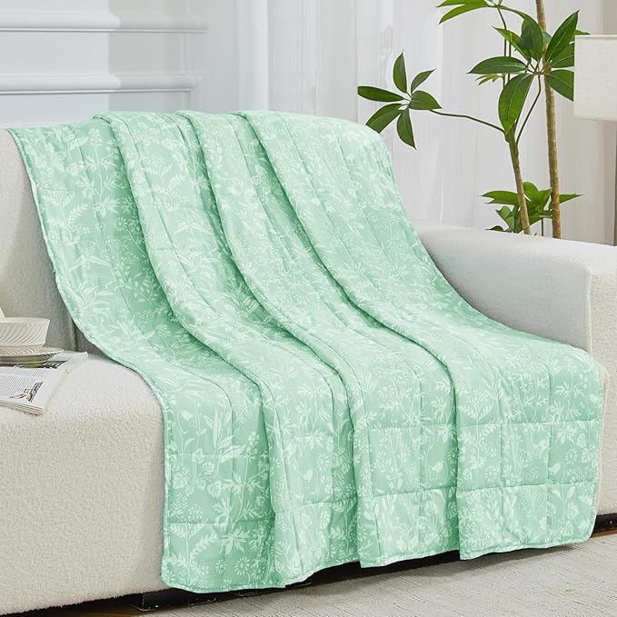 yescool King Size Weighted Blanket for Adults (20 lbs, 80” x 87”, Cerulean) Cooling Heavy Blanket for Sleeping Perfect for 190-210 lbs, Breathable Blanket for Adults & Couple All Season