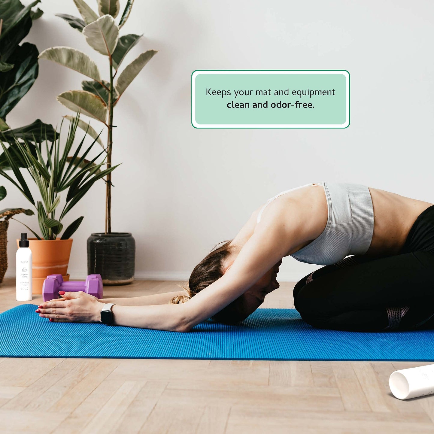 Begley's Yoga Mat Cleaner and Deodorizer Spray 8oz, with Fragrant Essential Oils, Pure Eucalyptus & Lavender