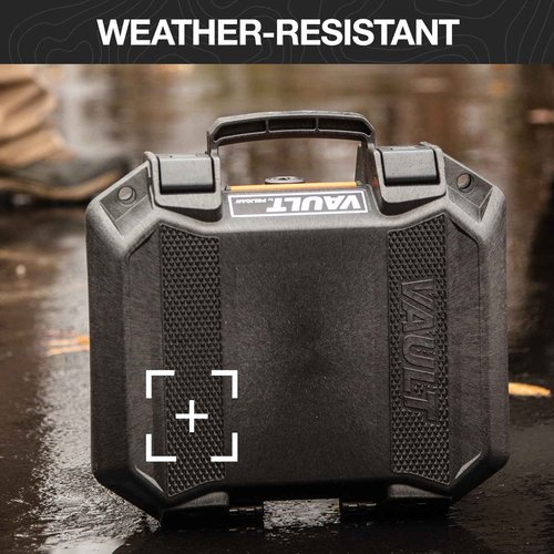 Pelican Vault v100 Pistol Case - Single Pistol Case with Pre-Cut Customizable Foam for Full Size, Compact, or Sub-Compact Guns (Black)
