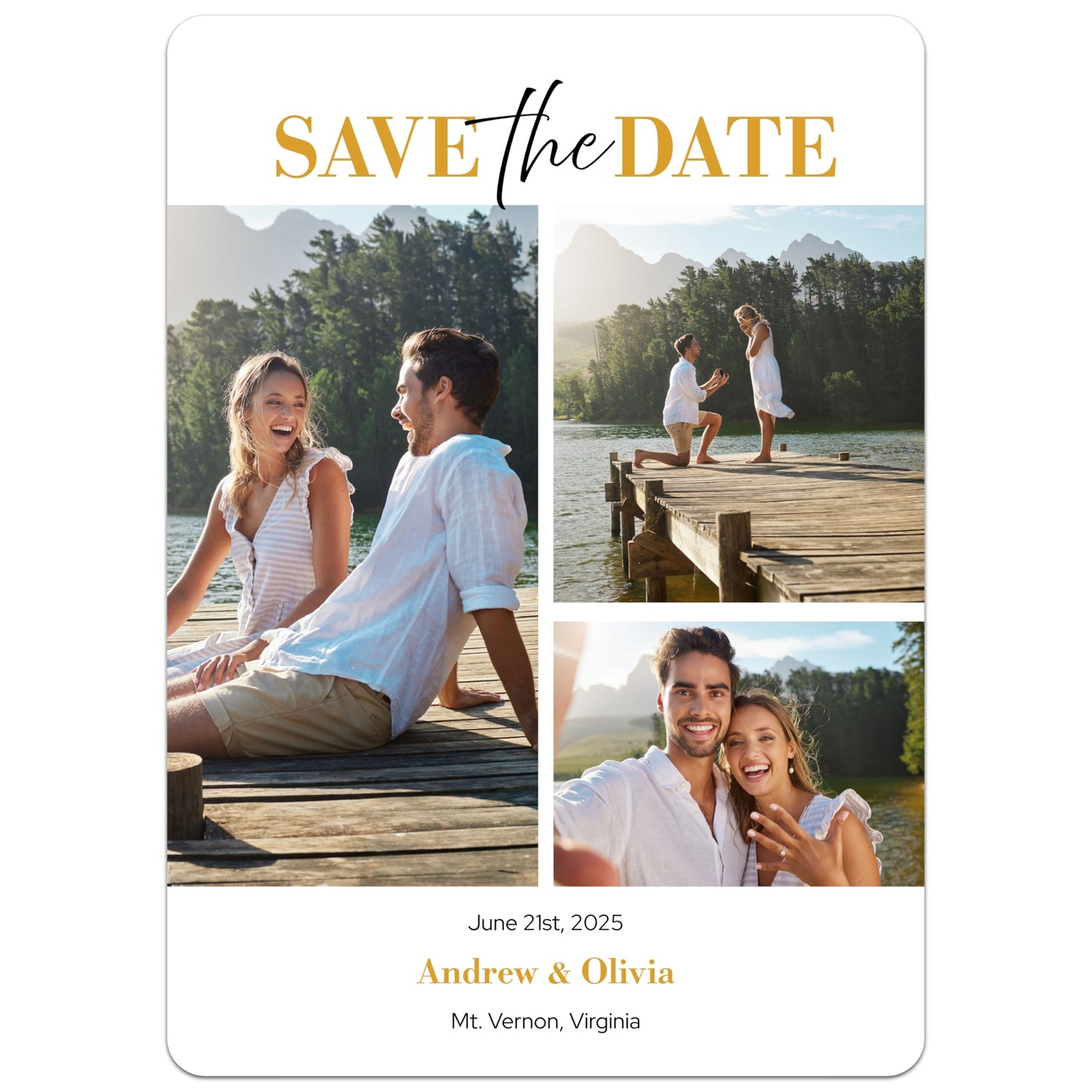 Bunny Badges Personalized Save the Date Announcements - Custom Save the Date Cards for Weddings