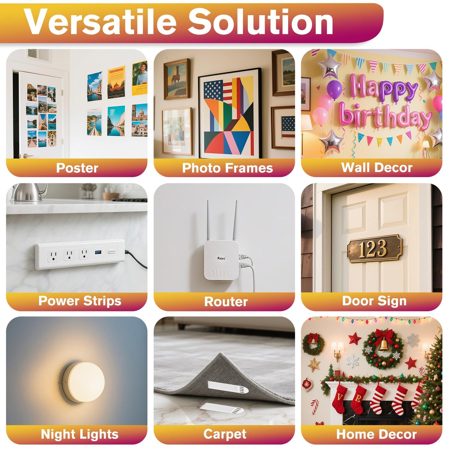 Picture Hanging Strips Heavy Duty XL 15 Pairs/30Strips, Damage Free Hanging Picture Hangers, Removable Adhesive Hook and Loop Wall Strips, Frame Stickers No Nails for Home Decor Wall Posters