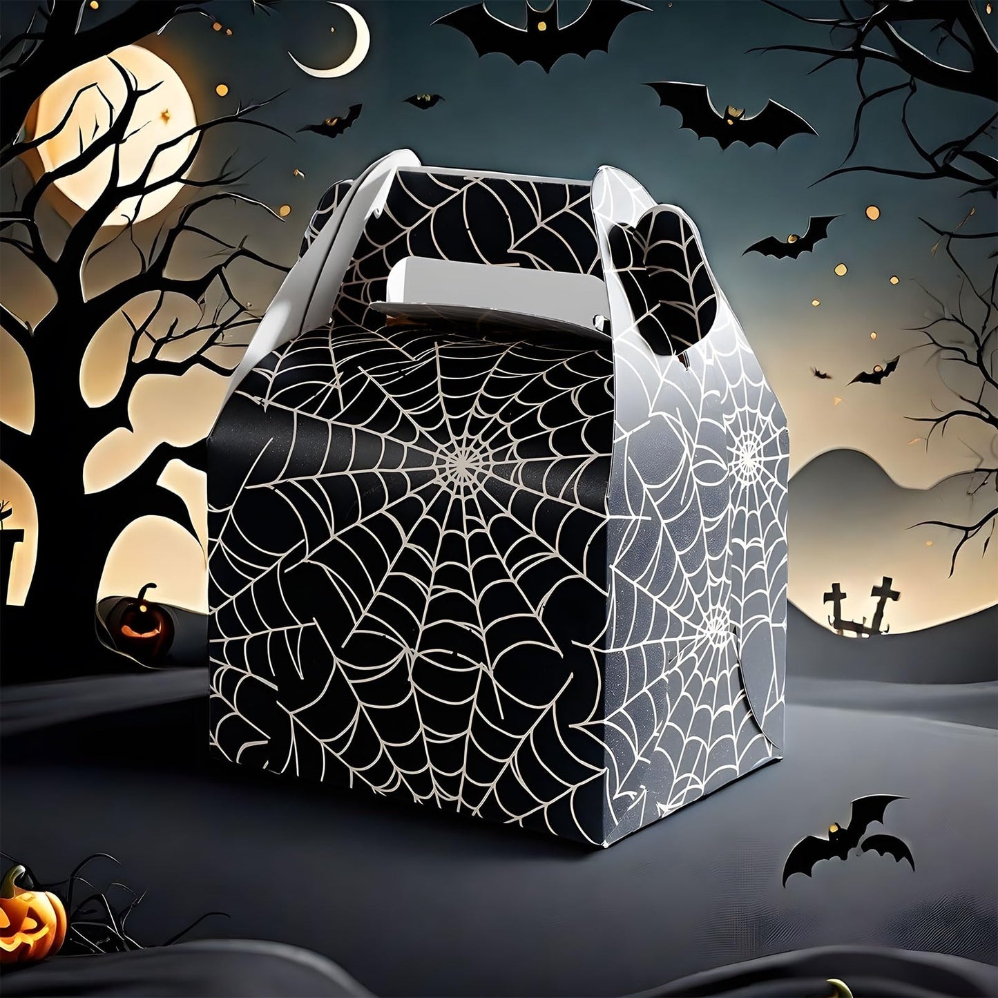 NIPURA Halloween Party Candy treat Gift Boxes, Party Decorations for Kids and Children Creative Packaging Boxes, goodie box suitable for Halloween, Pumpkin Theme Candy Box (Spider style candy box - 12 pcs.)
