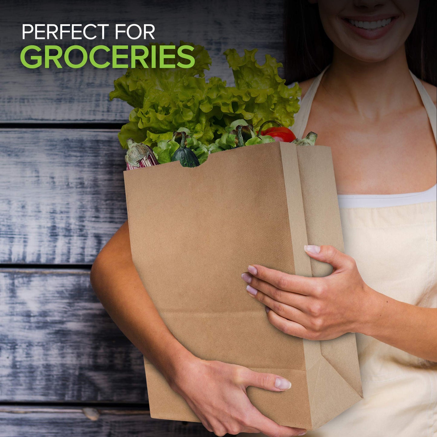 Stock Your Home 52 lb Kraft Brown Paper Bags (100 Count) – Bulk Large Grocery Bags for Shopping
