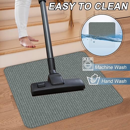 Stair Treads for Wooden Steps, Non-Slip Stair Runner Indoor Outdoor Stair Tread Mats Covers Pads, 31" x 31"Matching Staircase Step Runner for for Elders, Kids and Dogs (31" X 31", Light Grey)