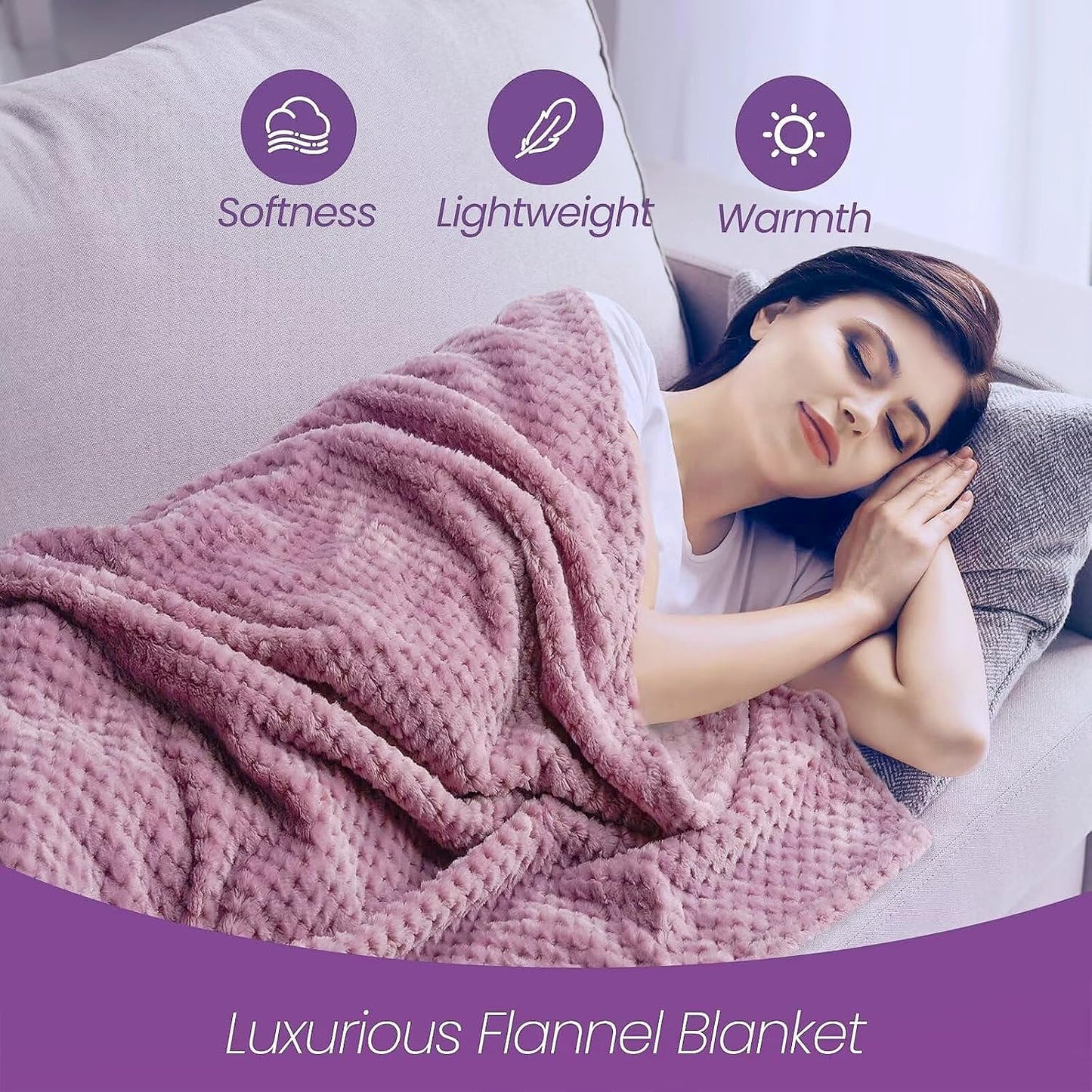 Happy Birthday Gifts for Women, Mom, Her, Girlfriend, Bestie, Sister, Wife - White Elephant, Christmas, Self Care Gift Basket with Luxurious Flannel Blanket