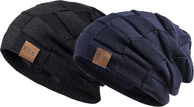 REDESS Beanie Hat for Men and Women Winter Warm Hats Knit Slouchy Thick Skull Cap