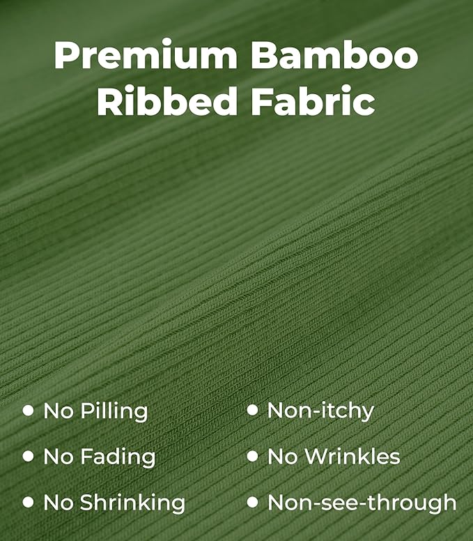 NACHILA Pajamas for Women-Viscose from Bamboo, Ribbed Racerback Tank Top Sexy Split Shorts Pajama Sets Cooling Sleep Cami Pjs