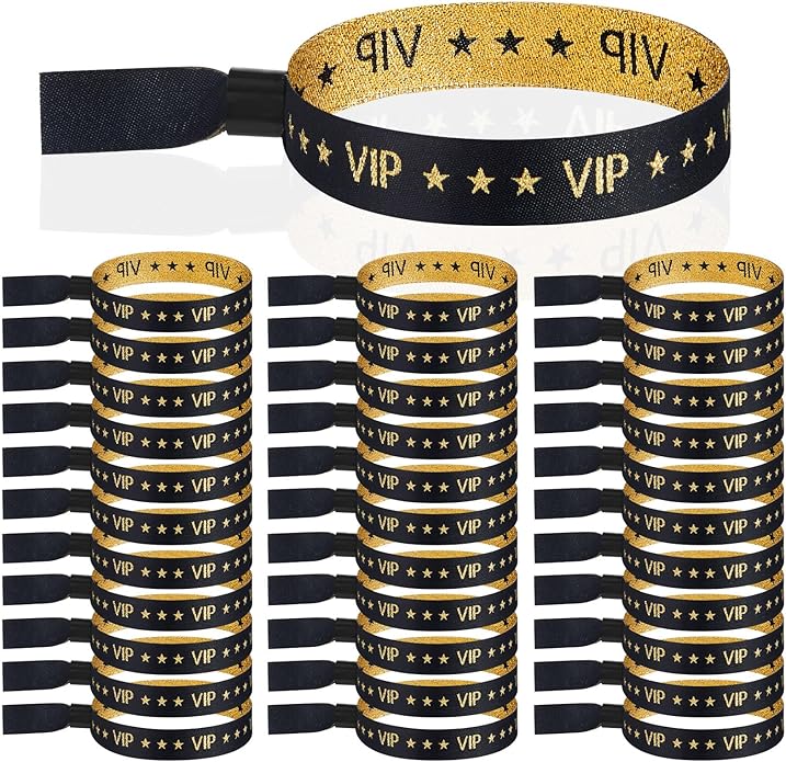 Tigeen 100 Pcs VIP Wristbands Cloth for Events Party VIP Bracelets for Wedding Concert Fair