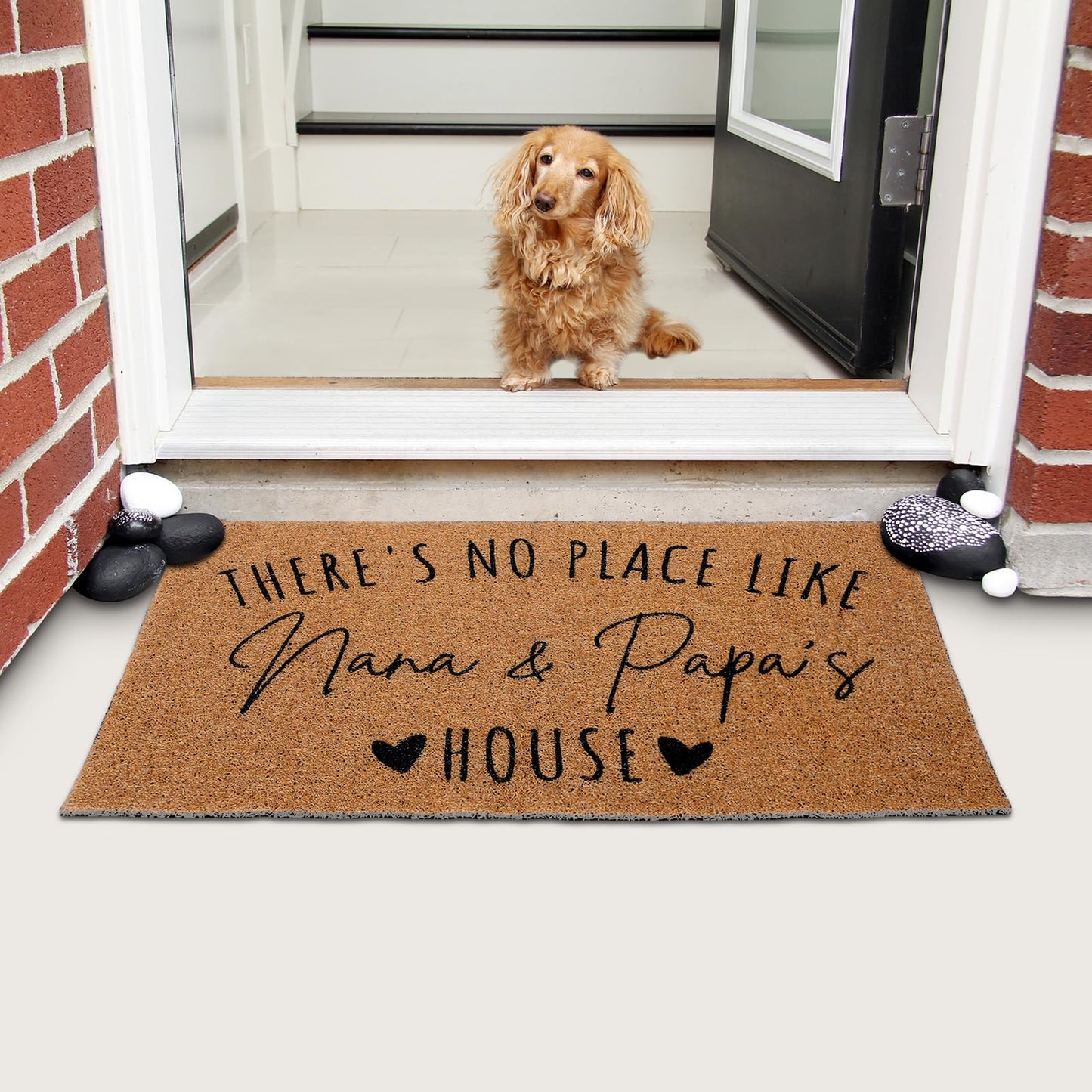 Tinideya Grandparents Day Gifts Nana Papa Welcome Doormat for Grandma Grandparents, Gigi Mimi Gifts from Grandkids Granddaughter, Birthday for Front Porch Decor(Nana Papa,29 x 17 Inch)