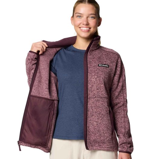 Columbia Women's Sweater Weather Full Zip II, Moonvista/Fig Heather, X-Large