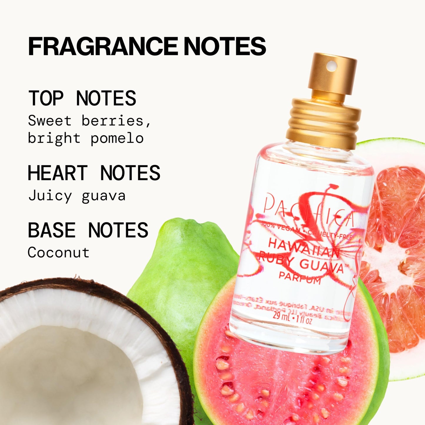 Pacifica Hawaiian Ruby Guava Hair Perfume & Body Fragrance Spray Mist - Body Mist Fragrance w/ Grapefruit, Patchouli, Sugar Notes & Geranium Clean Beauty Alcohol-Free, Vegan & Cruelty-Free, 6 oz