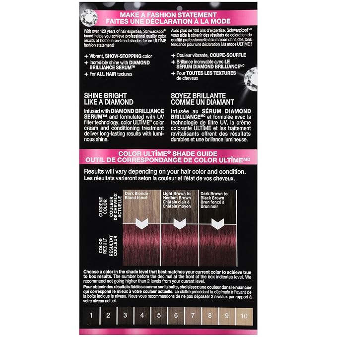 Schwarzkopf Color Ultime Hair Color, 5.22 Ruby Red, 1 Application - Permanent Red Hair Dye for Vivid Color Intensity and Fade-Resistant Shine up to 10 Weeks (Pack of 2)