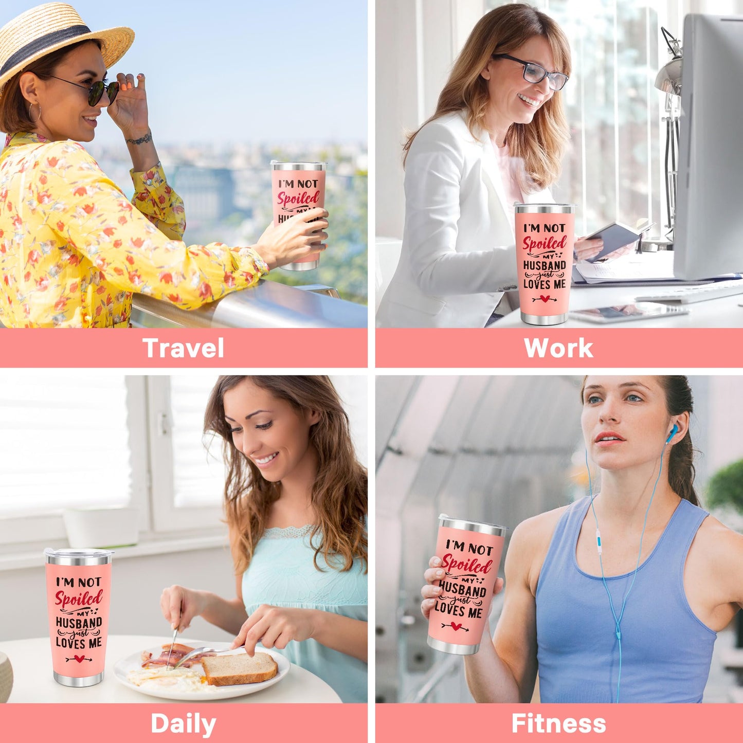 Gifts for Wife Birthday Christmas Wife Gifts from Husband, Wedding Anniversary Women Gift for Wife, Xmas Best Wife Ever Gift, Romantic Present for Wife 20oz Pink Tumbler Cup ＆ Socks Set