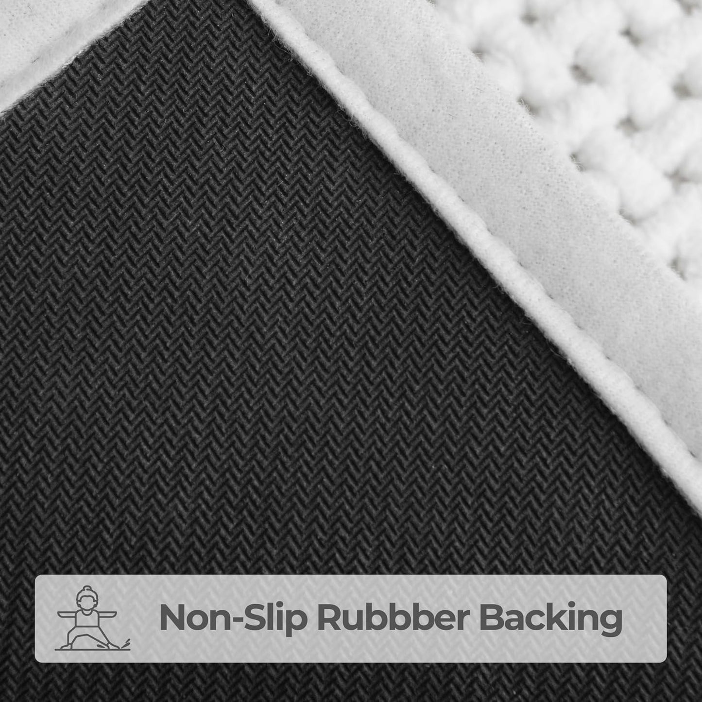 GRANNY SAYS White Bathroom Rugs Non Slip Washable, Absorbent Bath Mats for Bath, 32" x 20", Thin Chenille Bath Rug, Quick Dry Bath Mat, Soft Rug for Tub and Shower
