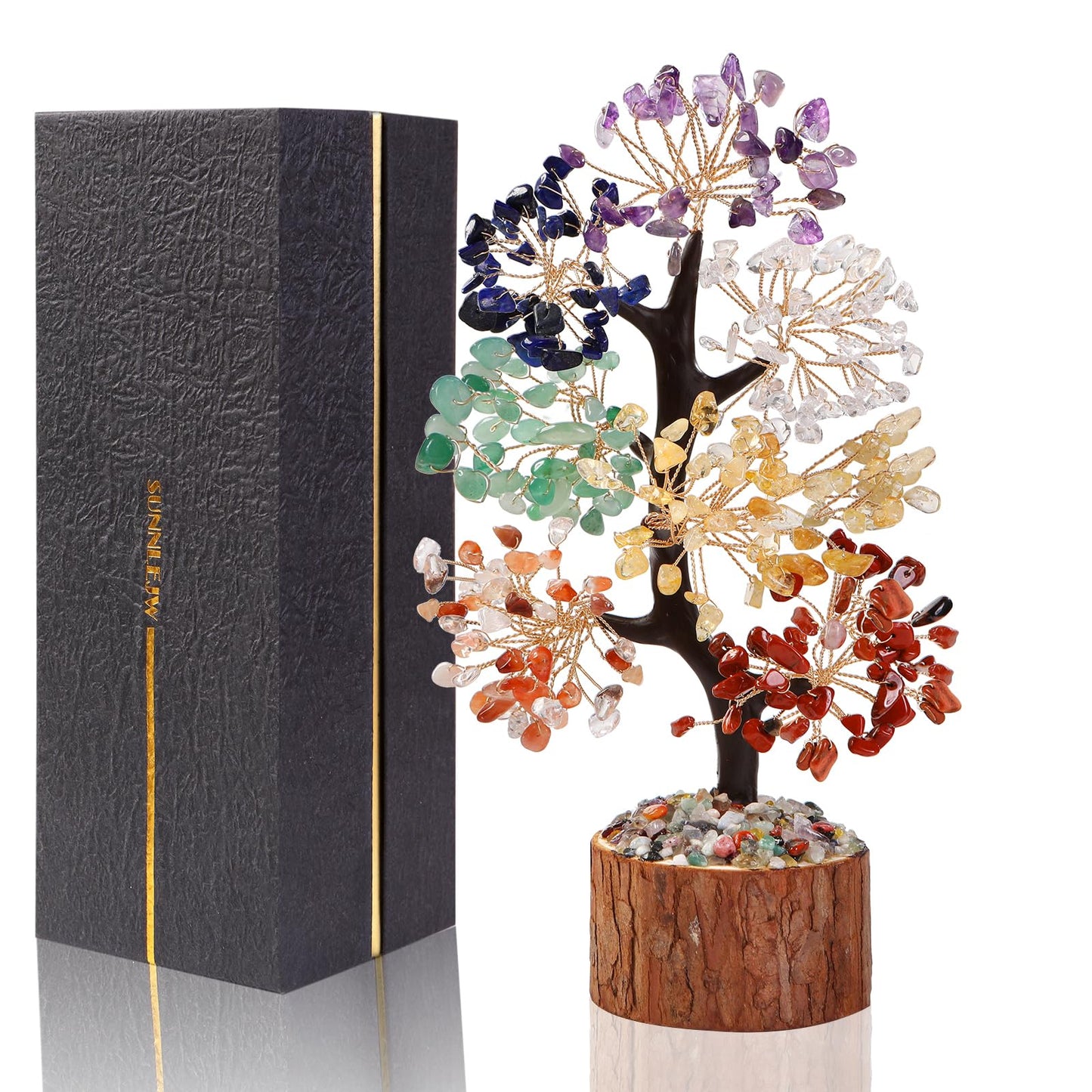 7 Chakra Crystal Tree of Life,Birthday Gifts for Women, Healing Crystal and Stones for Positive Energy,Gifts for Sister and Mom,House Warming Gift,Money Feng Shui Tree Decoration
