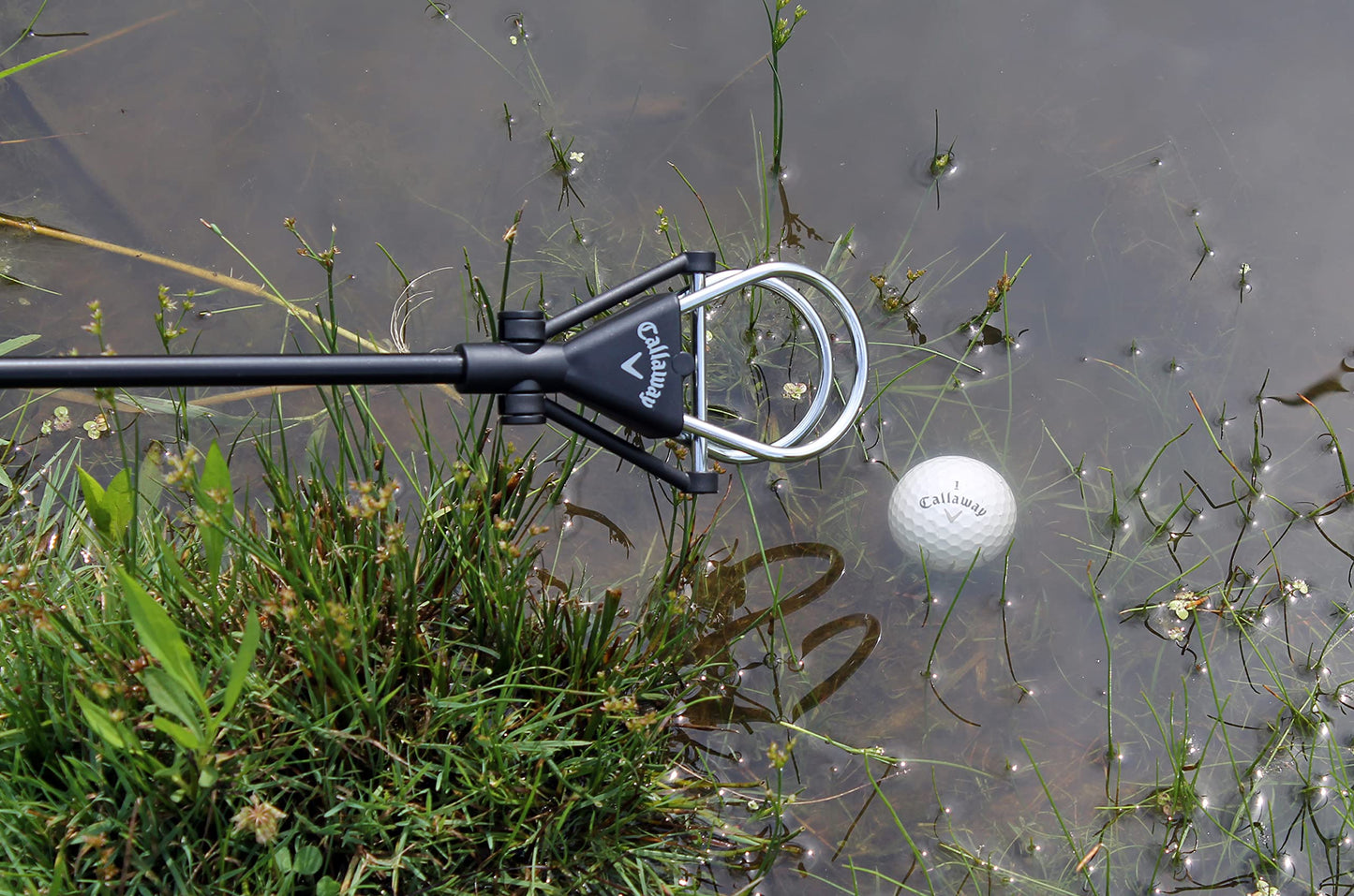 Callaway Golf Ball Retriever for Water, Telescopic with Dual-Zip Headcover, Black, 15 Feet