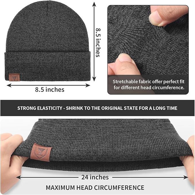 OZERO Winter Beanie Daily Hat - Thermal Polar Fleece Ski Stocking Skull Cap for Men and Women