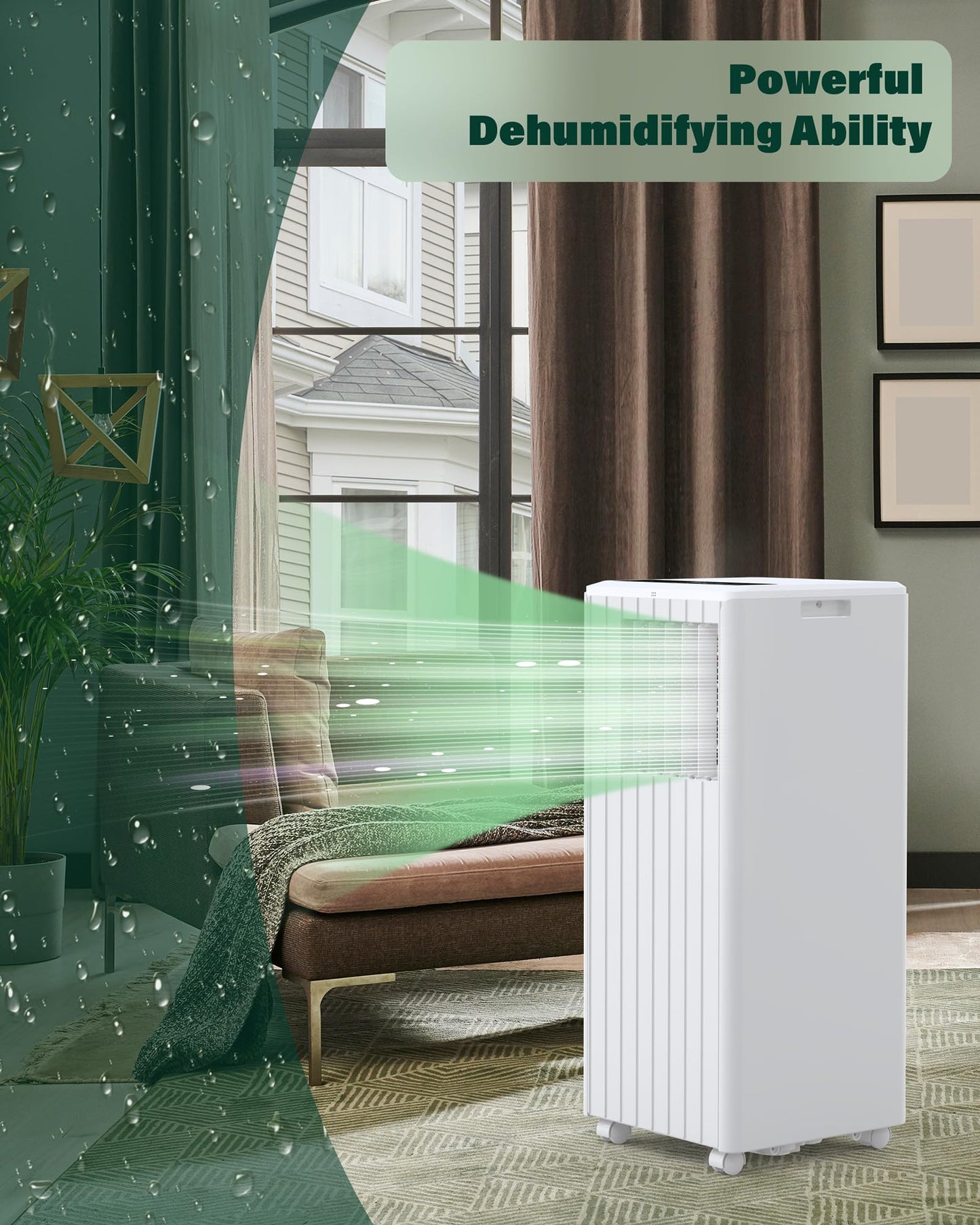 Portable Air Conditioner,8000 BTU Portable AC Unit up to 350 Sq,3 IN 1 with Remote Control,White