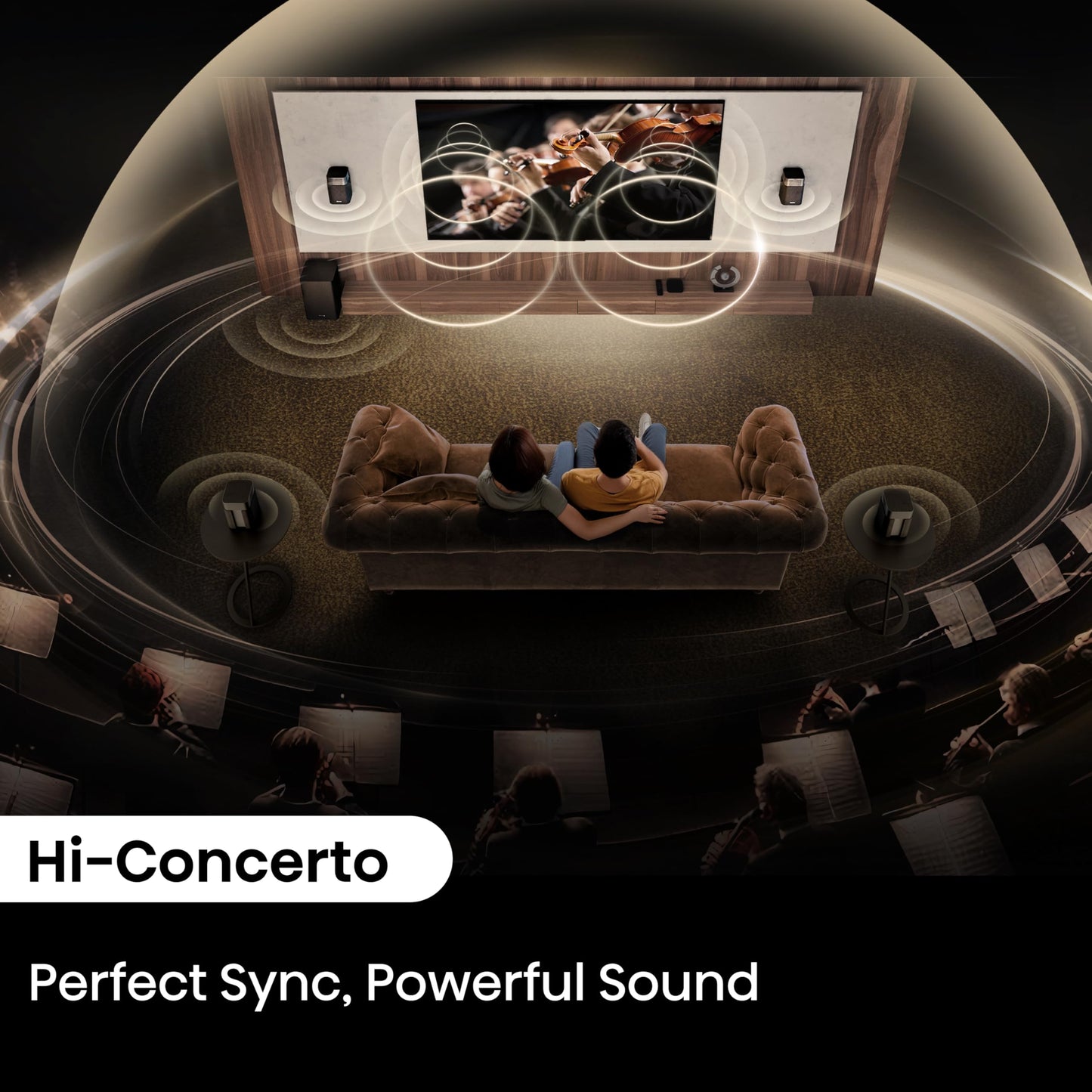 Hisense HT Saturn 4.1.2Ch Sound Bar with Wireless Subwoofer, Dolby Atmos, DTS:X, Bluetooth 5.3, EzPlay, 4K HDMI Pass Through, Roku TV Ready, HDMI/AUX/ARC/Optical/USB, 5 EQ Modes, Hi Concerto