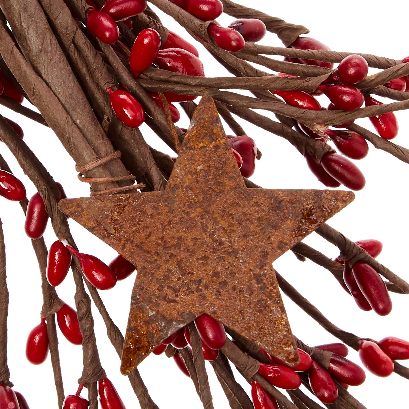 CWI Pip Berry and Star Garland - 40 Inch - Artificial Garland for Mantle, Arch, Table, and Entryway - Red & Burgundy