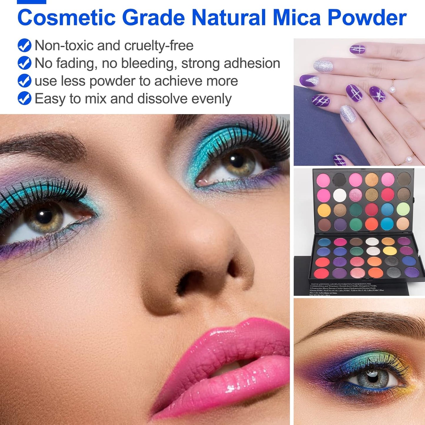 Mica Powder,200g/7.21oz Large Jar,Bright Green Mica Powder Pigment for Epoxy Resin，Lip Gloss，Paint，Dye，Soap Making，Nail Polish,Candle Making,Bath Bombs