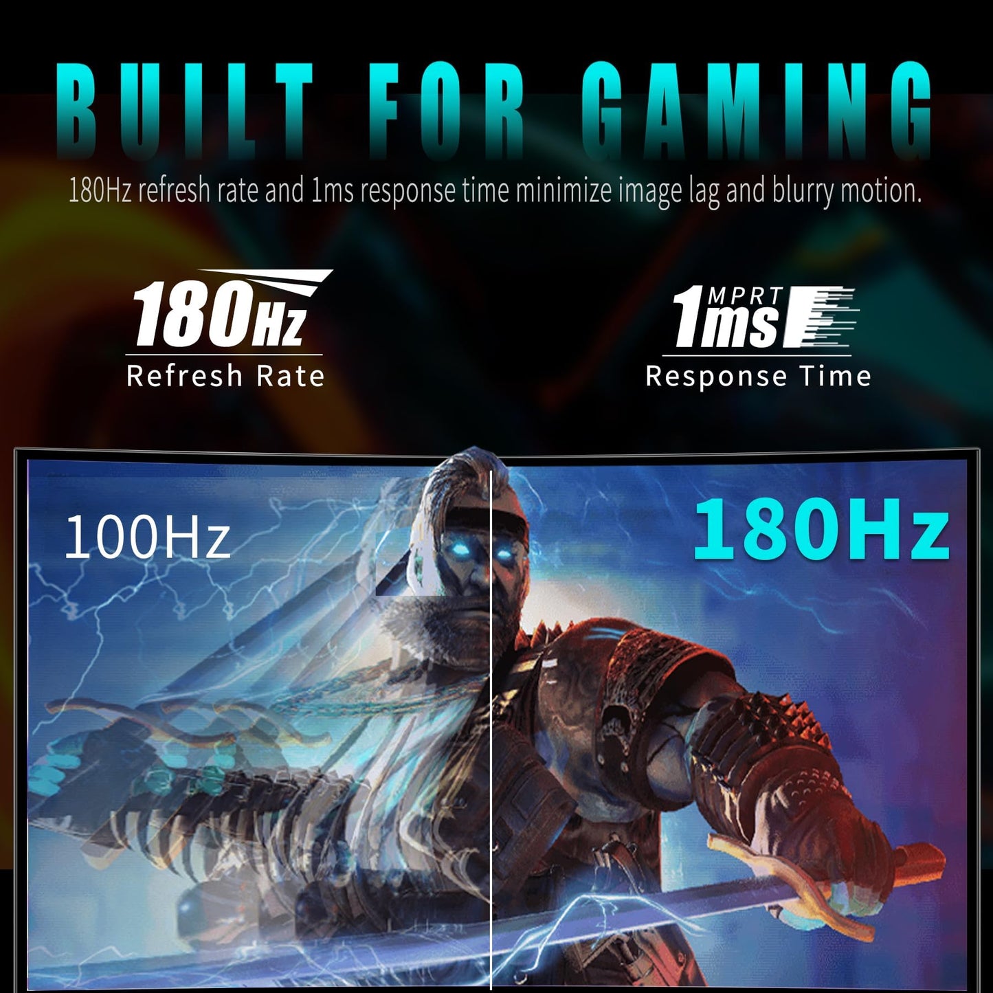 Viewedge 27 inch Curved Gaming Monitor 180Hz 1ms, FHD 1920x1080P Computer Monitor,1800R VA Screen, 120% sRGB with FreeSync, Low Motion Blur, HDMI & DP, Built-in Speakers