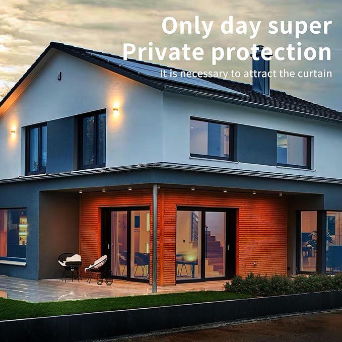 Window Privacy Film One Way Daytime Mirror Tint Treatments UV Heat Control Vinyl Stickers Sun Block Glass Paper Door Covering Reflective 23.6 Inch x 6.5 Feet Blue Silver