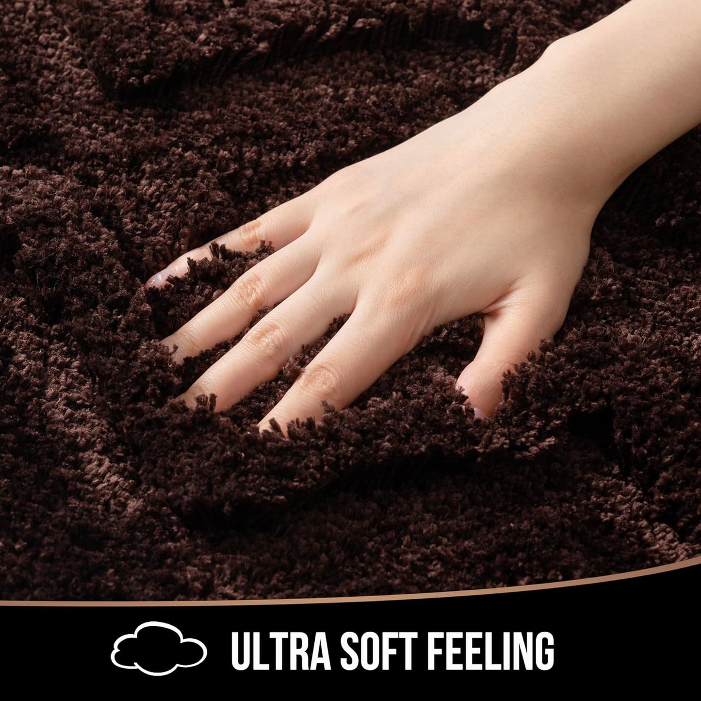 Bath Mat & Bathroom-Rugs 43x24, Ultra Soft Machine Washable Microfiber Bath Mat, Absorbent Quick Dry Non Slip Rug for Bathroom Floor, Tub and Shower, Brown