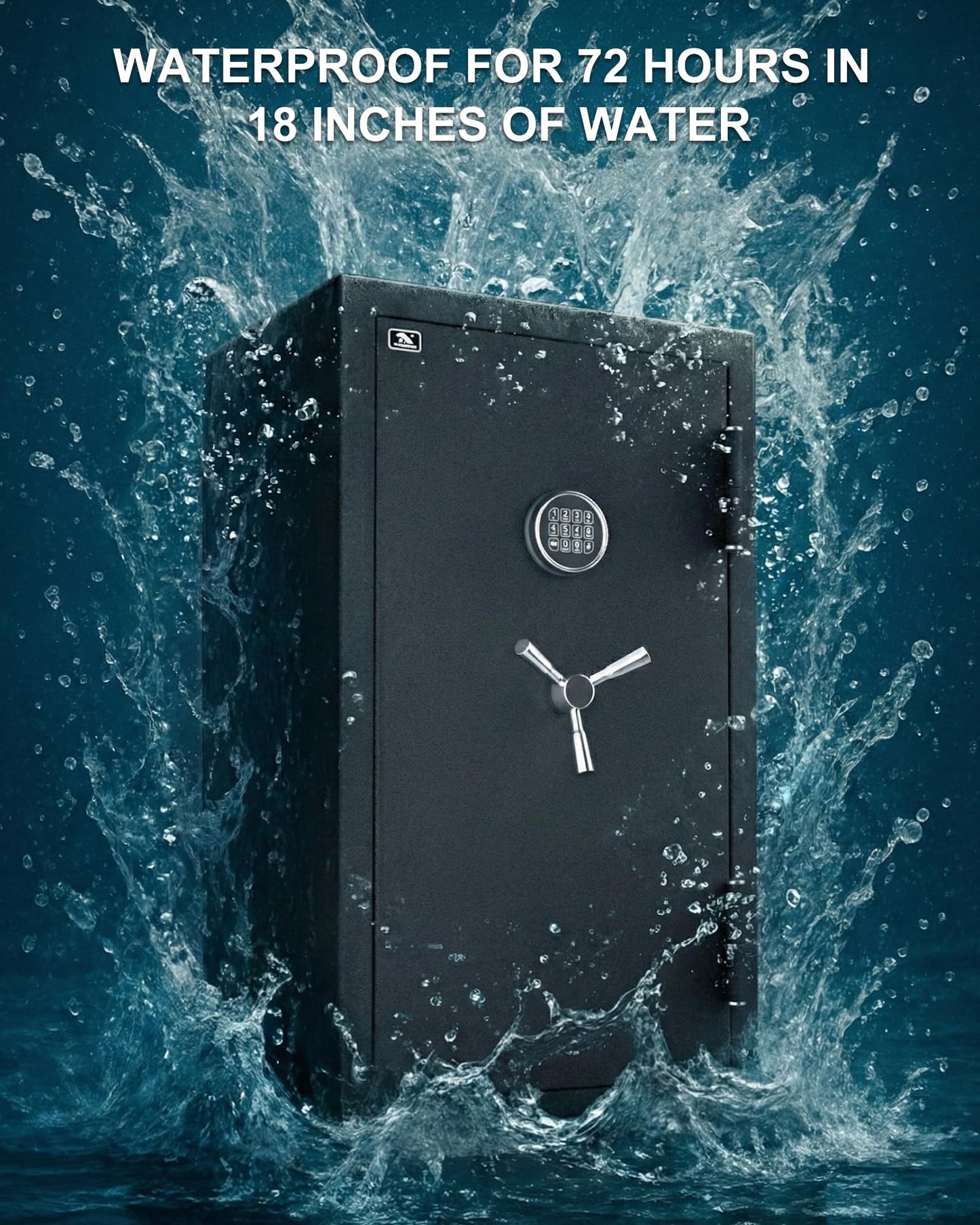 TIGERKING 8.78 Cu Ft Fireproof & Waterproof Safe for Home, Heavy-Duty Steel, 40-Min 1200°F Fire Protection, 72-Hr Water Protection, Easy-Access Keypad Lock, Door Organizer Pockets, Adjustable Shelves