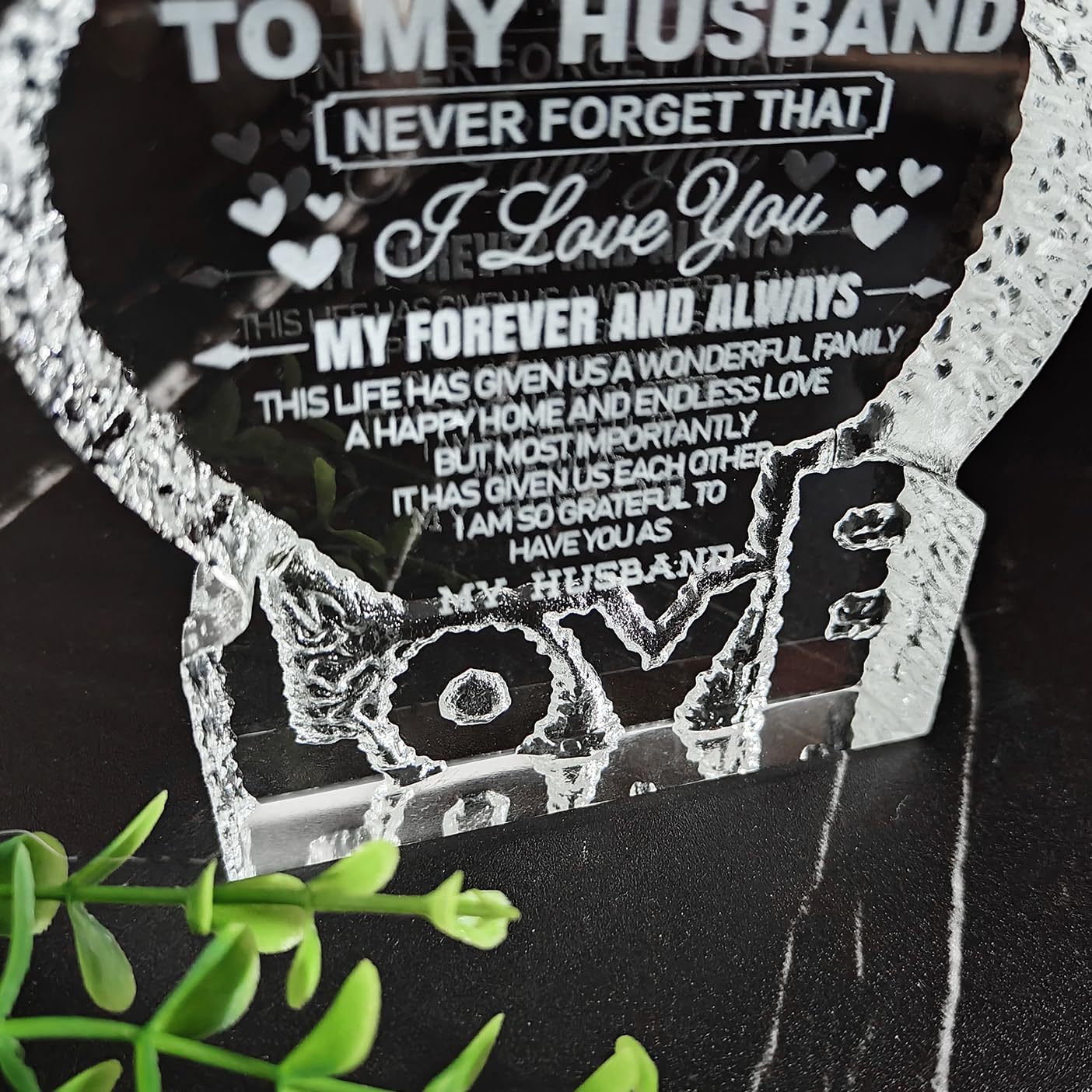 K-MLICE Fathers Day Husband Gifts, Fathers Day Crystal Gifts for Husband from Wife Love Keepsake Christmas Birthday Wedding for Him