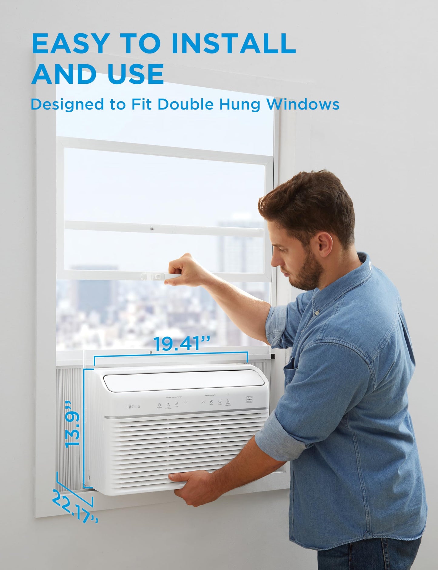 Midea 12,000 BTU Smart Inverter Air Conditioner Window Unit with Heat and Dehumidifier – Cools up to 550 Sq. Ft., Energy Star Rated, Quiet Operation, Electronic Controls, Remote Control, White