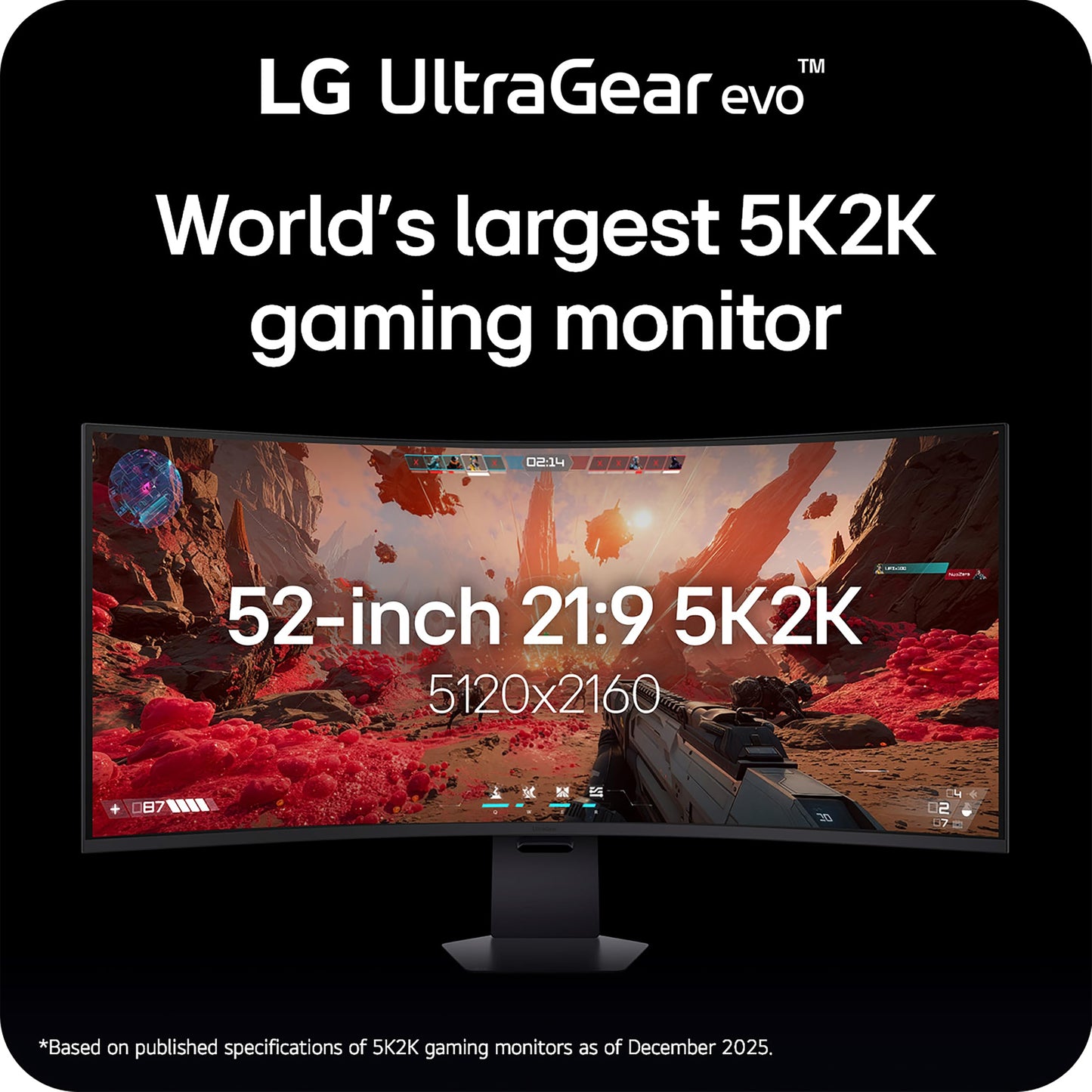 LG 52G930B-B 52-inch Ultragear evo G9 5K2K (5120x2160) Curved Gaming Computer, 240Hz, 1ms, AMD FreeSync Premium, VESA DisplayHDR 600, DP 2.1, HDMI 2.1, USB-C 90W PD, Tilt/Height/Swivel Stand, Black