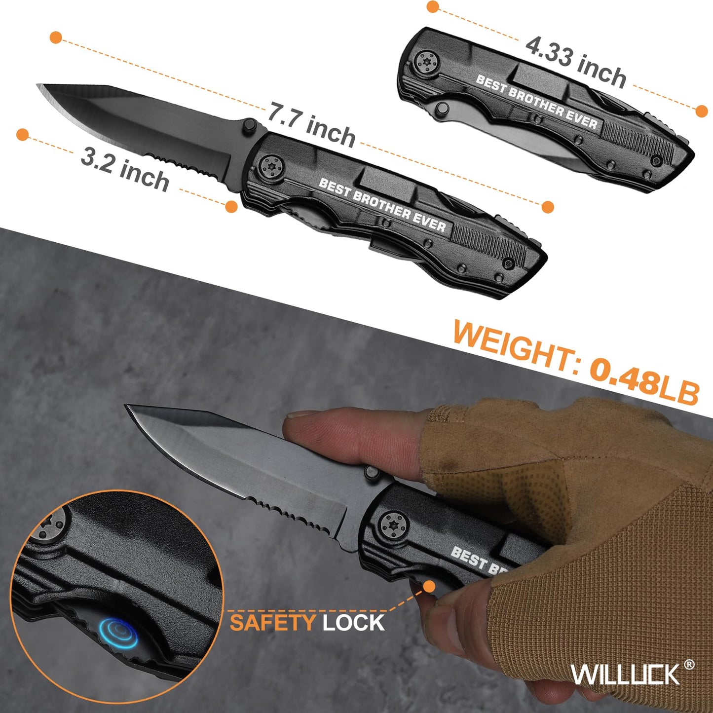 Gifts for Brother - Brother Gifts, “BEST BROTHER EVER” Brother Birthday Gifts - Brother Gifts from Sister, Christmas Brother Gifts - Multitool Knife for Brother, Fathers Day Brother Gift Ideas