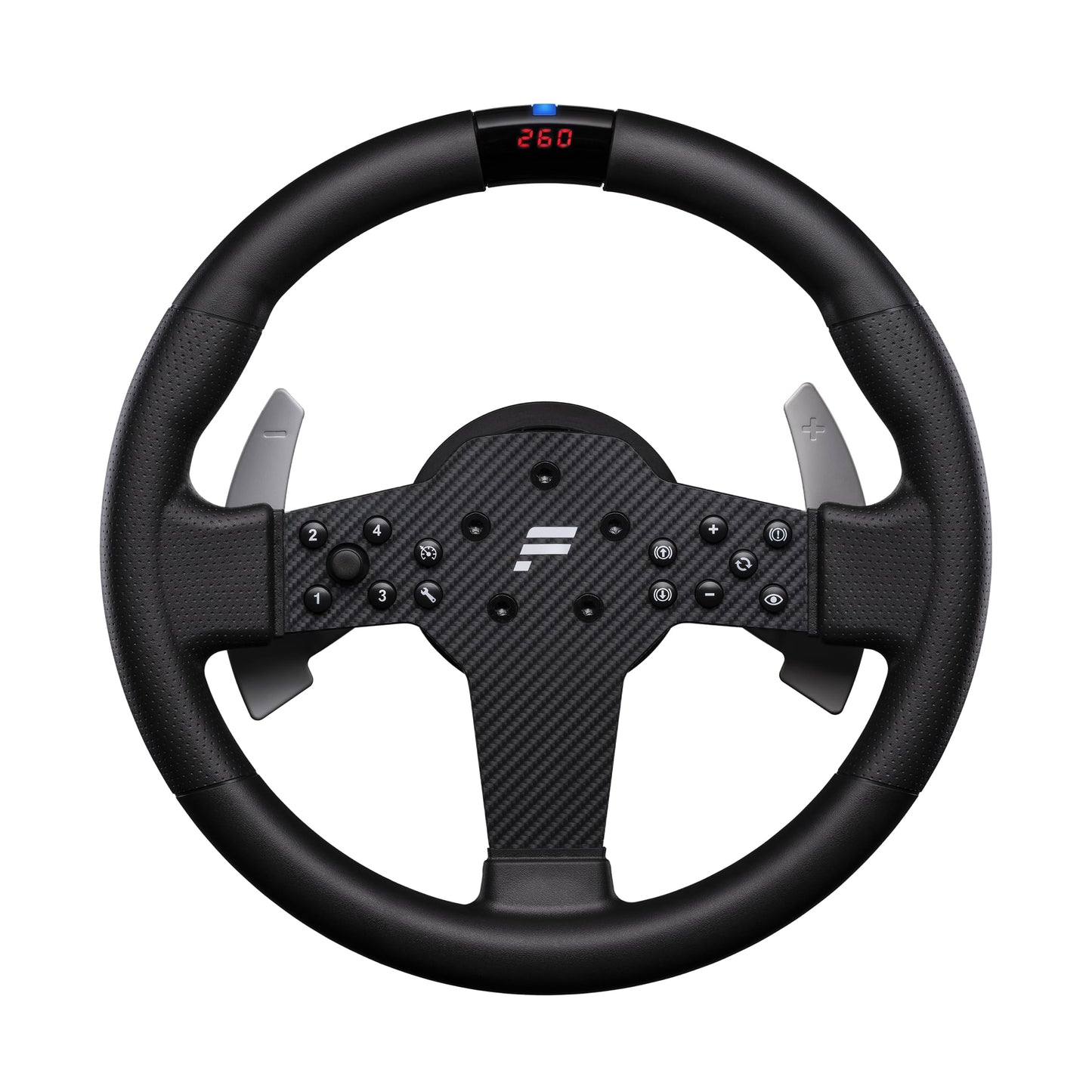 FANATEC Sim Racing CSL Steering Wheel P1 V2 (QR2 LITE) – Rubberised Grip, RevStripe, LED Display, Metal Shifter Paddles, QR2 LITE Wheel-Side Preinstalled – PC