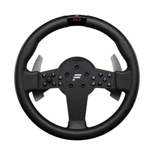 FANATEC Sim Racing CSL Steering Wheel P1 V2 (QR2 LITE) – Rubberised Grip, RevStripe, LED Display, Metal Shifter Paddles, QR2 LITE Wheel-Side Preinstalled – PC