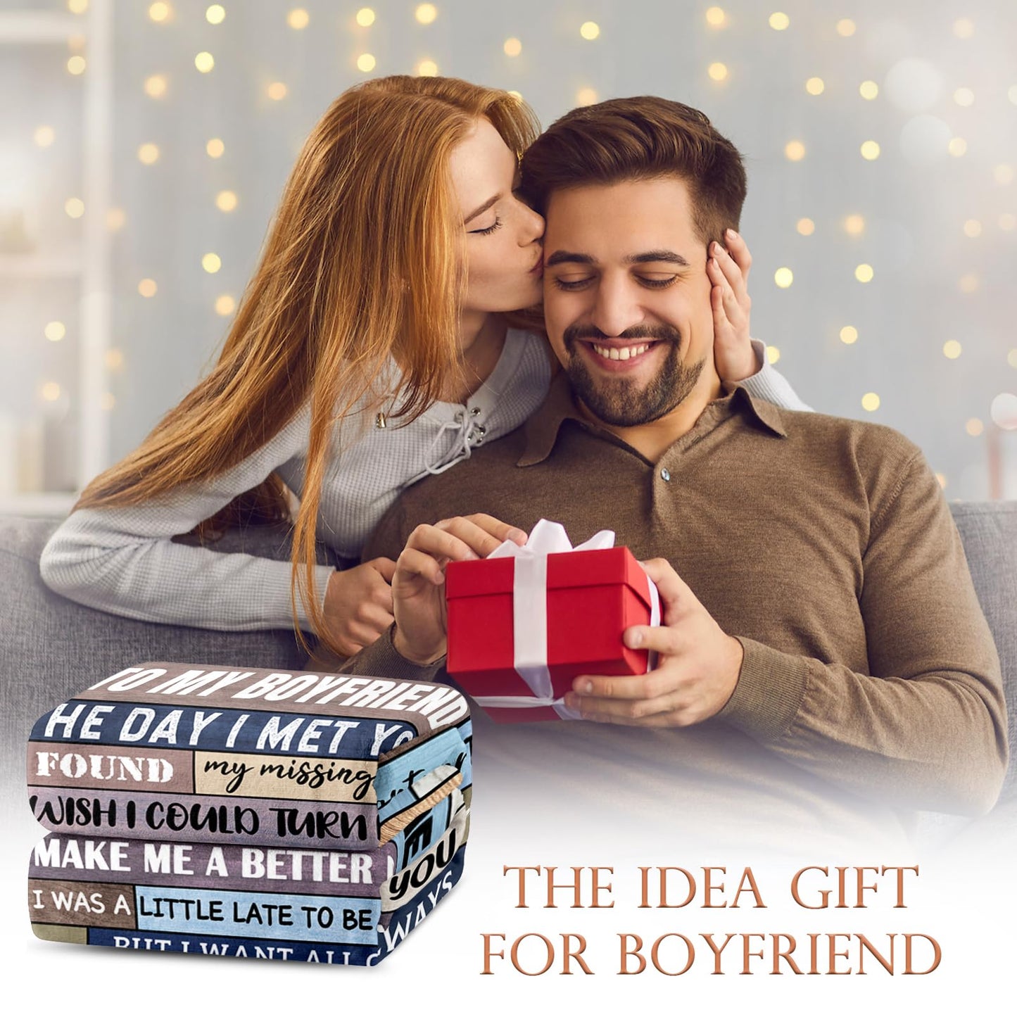 NIVAY Boyfriend Birthday Gifts Ideas - Christmas Anniversary Birthday Gifts for Boyfriend from Girlfriend - Valentines Sweetest Day Graduation Presents for Him - I Love You Blanket 50"X60"