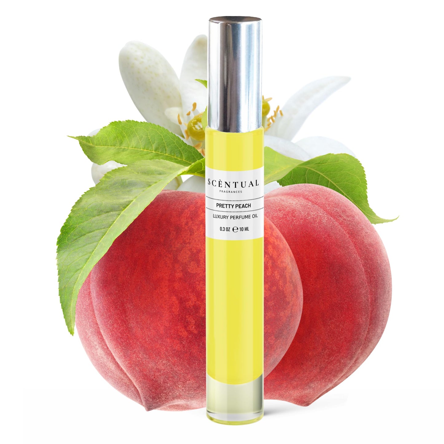 Scentual Fragrances, Luxury Perfume Oil, Ultra-Concentrated Women Roll-On Fragrance Oil, Long Lasting Rollerball Travel Mini Perfume, Vegan, Alcohol & Cruelty Free 10ml (Pretty Peach)