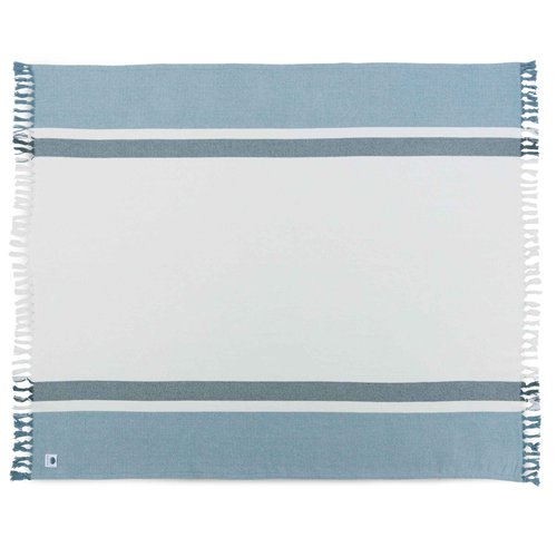 BEACH STATE Oceanside Outdoor Beach Blanket, 100% Cotton Picnic Blanket, 66" x 80" Throw Blanket, Machine Washable, Extra Large, (High Tide Stripe)