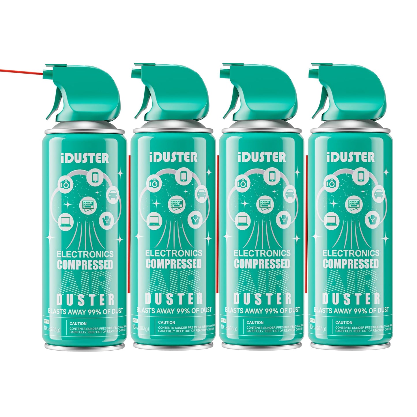 Iduster Compressed Canned Air Duster - 4 Pcs Disposable Compressed Air Duster Can Cleaning For Computer,Keyboard, Jewelry, Car A