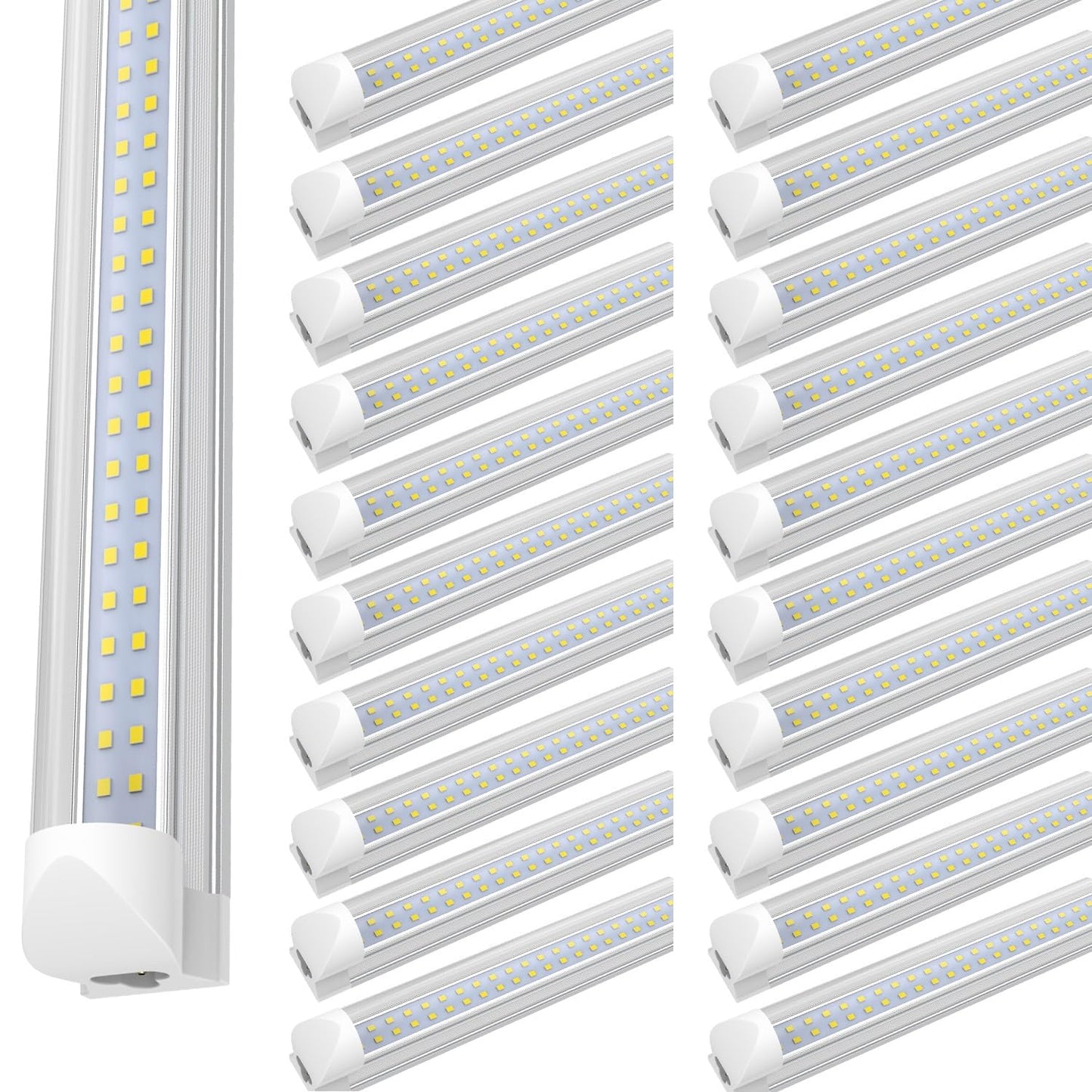 SHOPLED 8FT LED Shop Light, 72W 9360LM 6000K Cool White, T8 LED Tube Lights Fixture, High Output, 8 Foot Shop Lights for Garage, Workshop, Warehouse, Plug and Play, 25 Pack