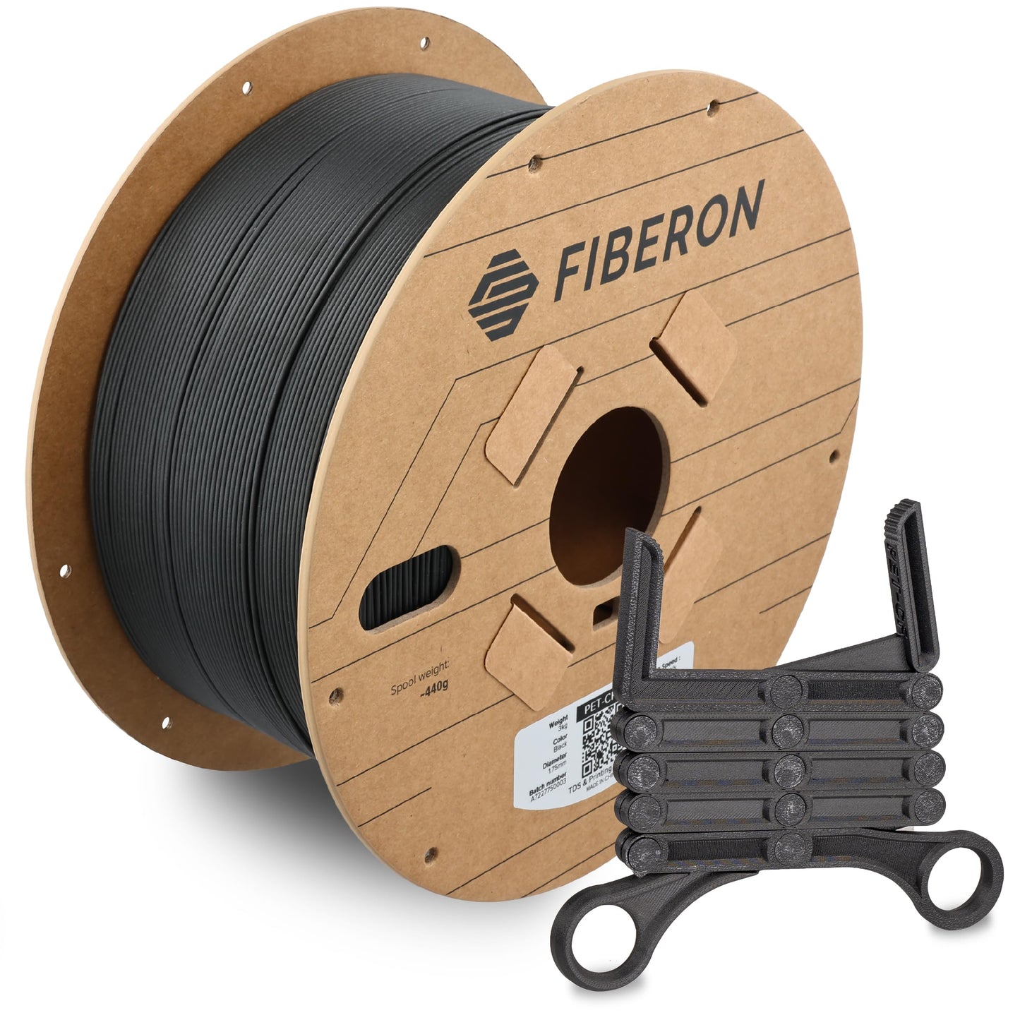Polymaker Fiberon PET-CF17 3D Printing Filament Black 1.75mm 3kg, Excellent Stable Stiffness - Fiberon Carbon Fiber Reinforced P