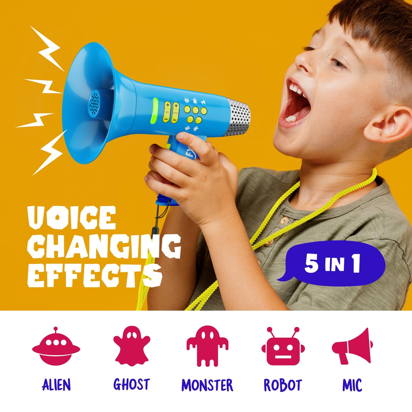 Mini Explorer Voice Changer for Kids - Gifts for Kids - Voice Changing Device for Boys & Girls Ages 3-8+ Olds - Birthday Gifts for 3, 4, 5, 7, 8 Year Old Boy - Outdoor Toys Gift Ideas for Kid, Toddler