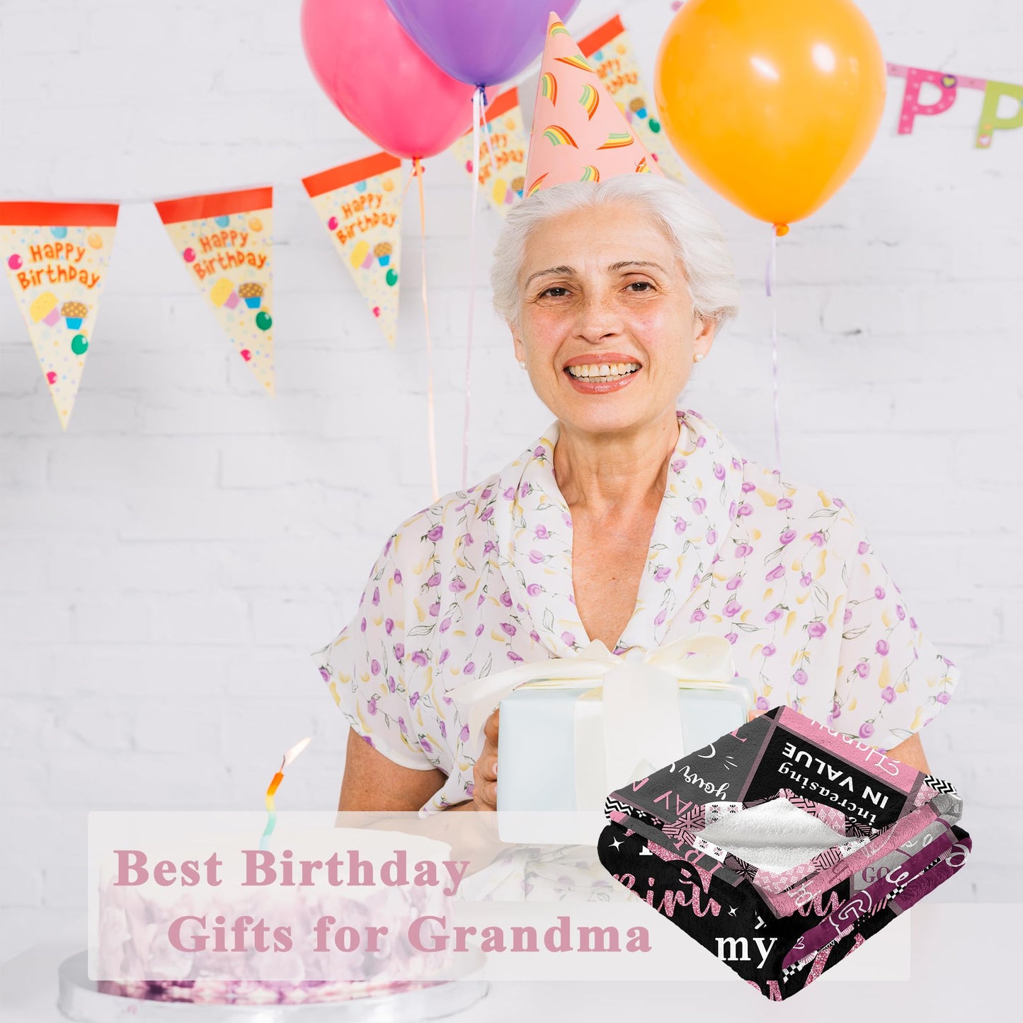 Mosslink Grandma Birthday Gifts, Birthday Gifts for Grandma Unique, Grandmother Birthday Gift Ideas Throw Blanket 60"x50"