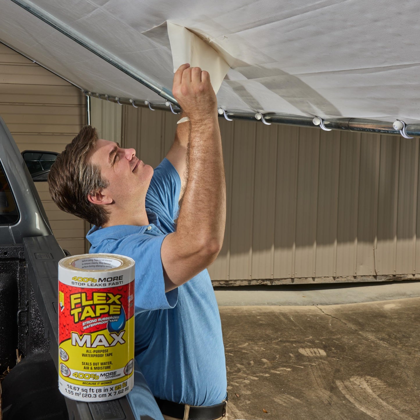 Flex Tape, Original Thick Flexible Rubberized Waterproof Tape - Seal and Patch Leaks, Works Underwater, Indoor Outdoor - Home RV Roof Plumbing and Pool Repairs, White, 4 in x 5 ft, Pack of 1