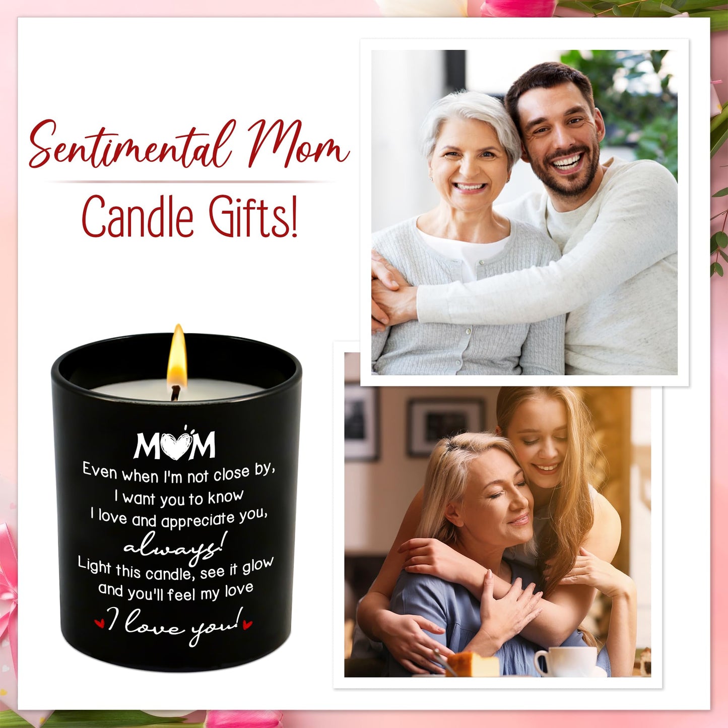 GAUDORA Gifts for Mom from Daughter Son - Long Lasting Vanilla Lavender Scented Candle 10 oz - Long Distance Christmas Birthday Gifts for Mom, Mother in Law, Mama, Grandma, Candle for Women