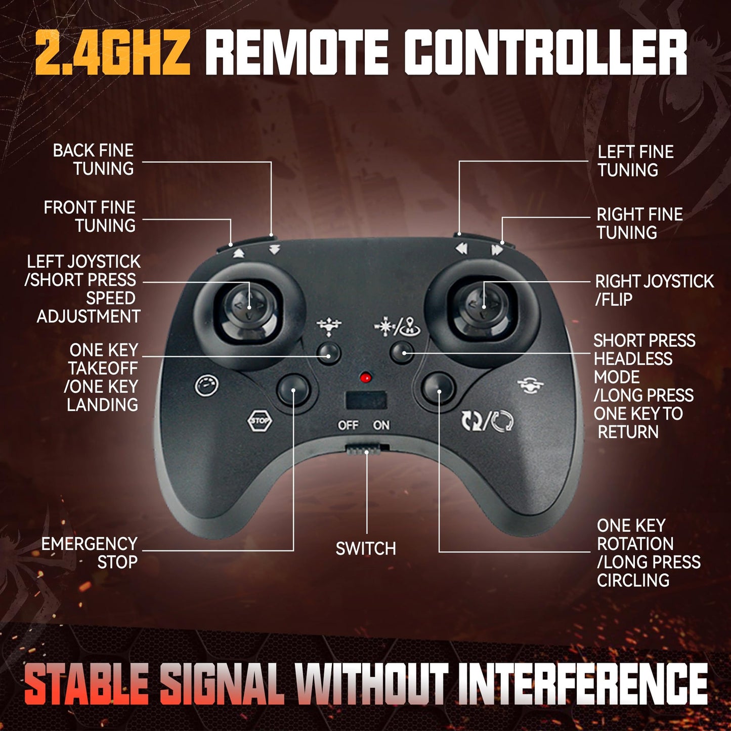 BEZGAR Drones for Kids | 2.4GHZ RC Plane, Spider Toys for Boys, Remote Control Spider, Remote Control Airplane, RC Helicopter, 360° Flip Fighter Jet Toy, Toys for ages 8-13