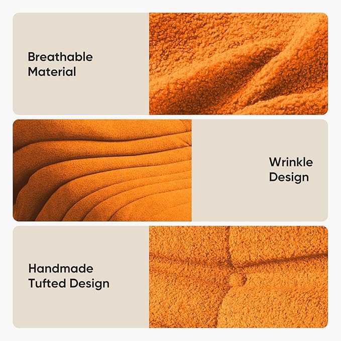 Bean Bag Chair for Adults, Fireside Togo Chair, BeanBag Chairs for Teens with High-Resilience Memory Foam, Non-Slip Base Compression Floor Lounge Sofa for Living Room, Bedroom