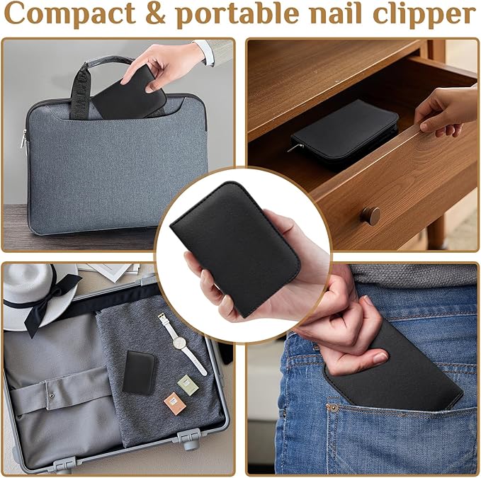 Manicure Set Professional Nail Clipper Kit-26 Pieces Stainless Steel Manicure Kit,Nail Care Tools with Luxurious Travel Case Nail Grooming Kit Present for Men Husband Boyfriend Parent