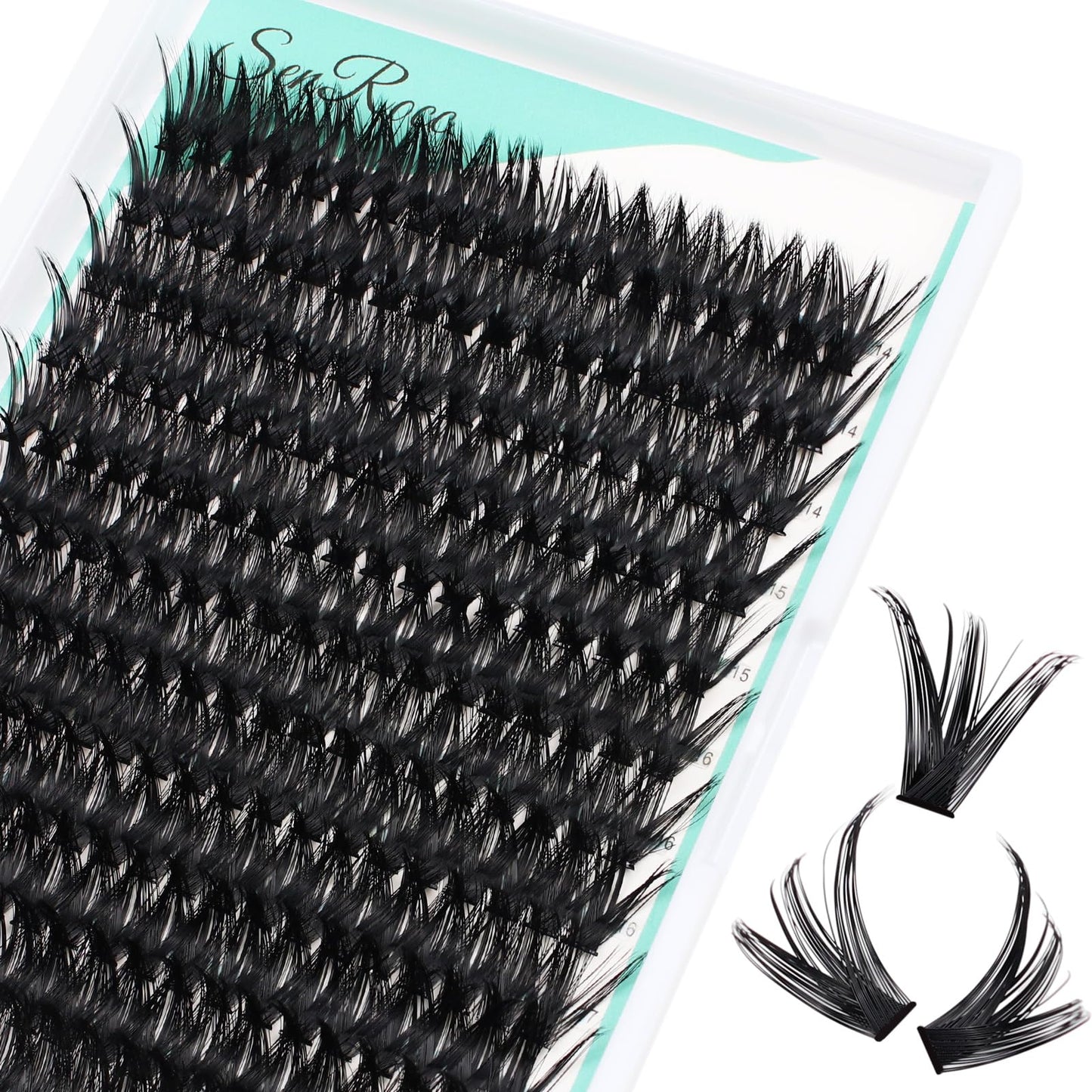 Cluster Lashes Individual Lashes14-18mm D Curl Natural Look Mixed Tray 80D DIY Eyelash Extension Volume Lash Clusters Eyelashes