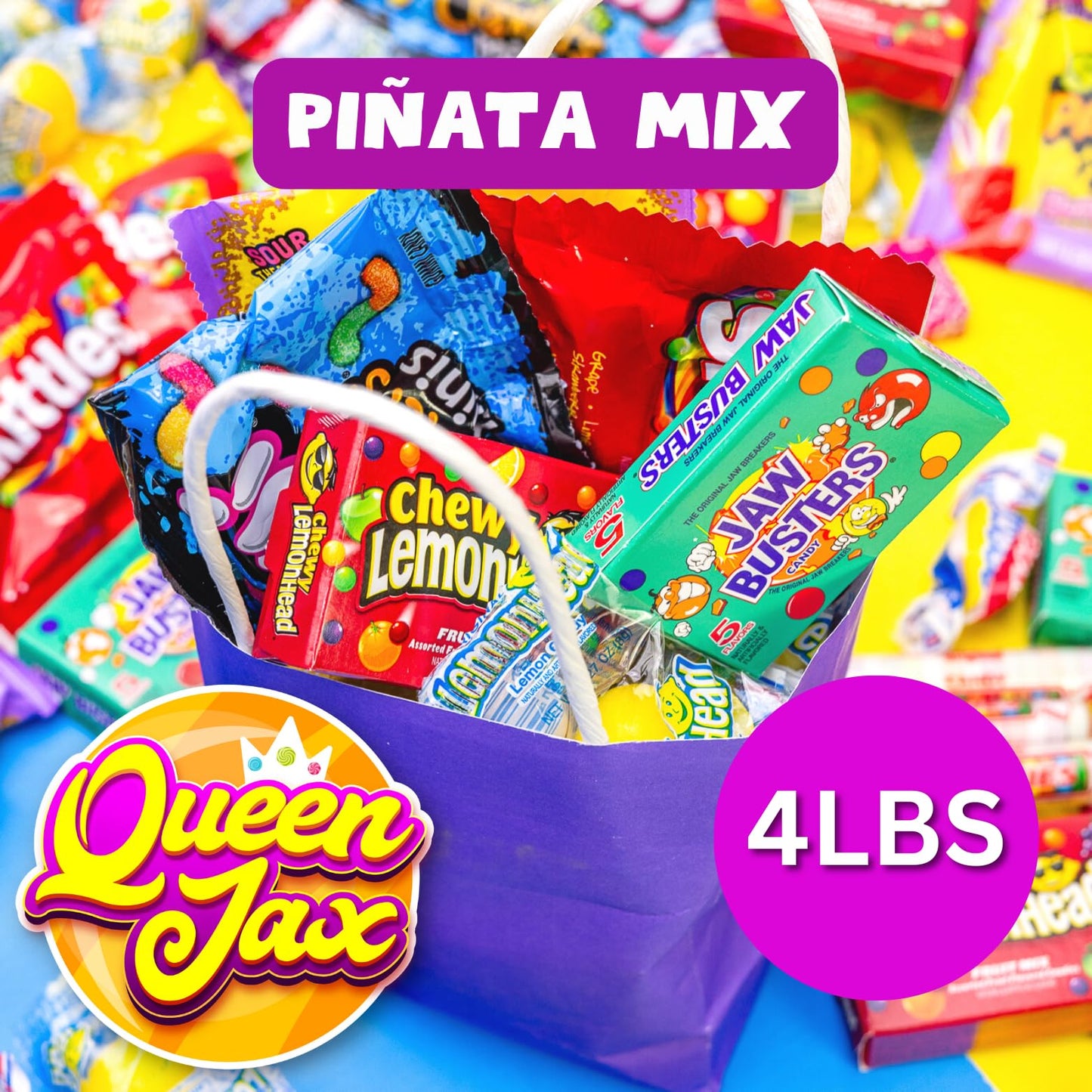 Pinata Candy Mix- Assorted Candy Variety Pack - 4 lb - Individually Wrapped - Piñata Stuffers - Bubble Gum, Fruity Sweets, Chewy Candies - Easter Candies - Bulk Individually Wrapped